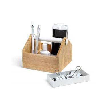 Imagem de Caixa Organizadora Toto Média Madeira Branco Umbra