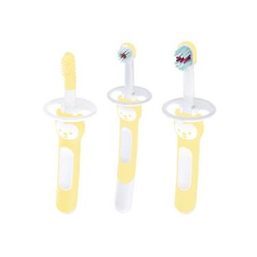 Imagem de Kit com 3 Escovas de Dente para Bebê Brushes Amarelo - MAM