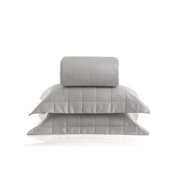 Imagem de Cobre Leito Satinee Square Branco Solteiro 300 Fios - Kacyumara Solteiro