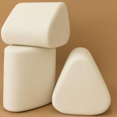 Imagem de Kit 3 Puff Orgânico Trevi Bouclê – Puff Decorativo Moderno para Sala, Quarto e Recepção(Off White)