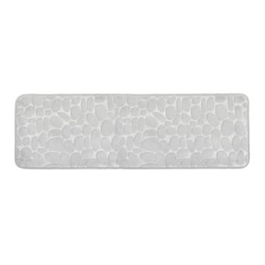 Imagem de Insun Tapete de banheiro longo de espuma viscoelástica de paralelepípedo, absorvente lavável antiderrapante para chão, chuveiro, banheira cinza 51 x 152 cm