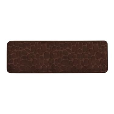 Imagem de Insun Tapete de banheiro longo de espuma viscoelástica de paralelepípedo, absorvente lavável antiderrapante para chão, chuveiro, banheira de café 51 x 152 cm