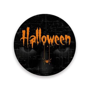 Imagem de JUZIHAI Conjunto de 2 porta-copos de aranha de Halloween, porta-copos redondos de pedra de cerâmica absorvente de 9 cm com base de cortiça, tapete de proteção de mesa para cozinha, bar, decoração de