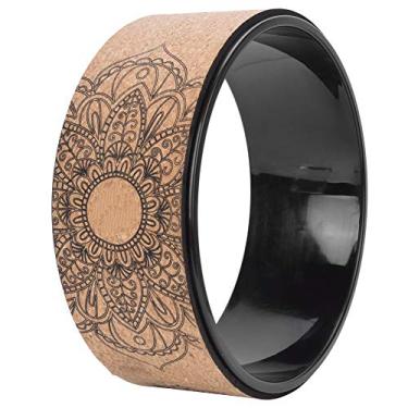 Imagem de KIMISS Círculos de Roda de Ioga de Borracha PU - Ferramenta Versátil de Treino de Costas para Musculação e Fitness (anel interno preto)