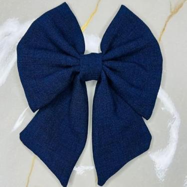 Imagem de Laço de Cabelo Feminino com Bico de Pato Adulto Acessório de Moda em para Penteados (AZUL MARINHO LAÇO,ADULTO)