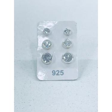 Imagem de Promoção Conj. 3 Brinco Prata Maciça 925 Zirconia - Lojas La&Ny, 5, Pr