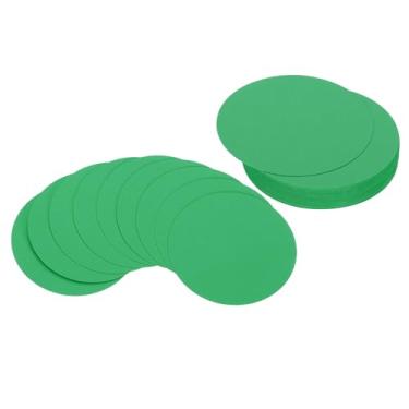 Imagem de Generic Porta-cartões circulares de 12,7 cm, 50 peças de papel com recortes de formato redondo, porta-copos grossos para projetos de artesanato, decoração de quadro de avisos, verde escuro