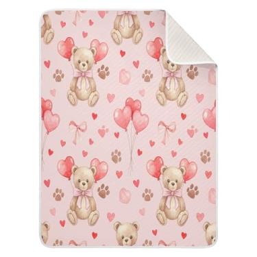 Imagem de Wassud Cobertor de bebê Bears Paw Balloons para meninos e meninas, macio para bebês e recém-nascidos, cobertor aconchegante de algodão essencial para berçário, viagem, berço, carrinho 76 x 101 cm