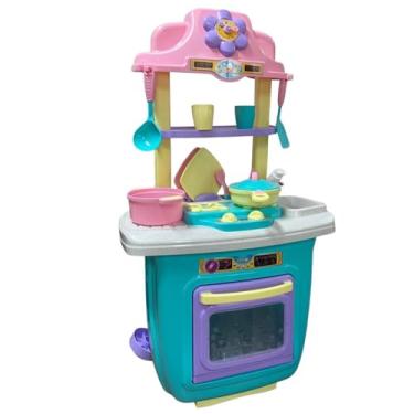 Imagem de Cozinha Infantil de Brinquedo Completa com Acessórios, Conjuntos de Cozinha de Brinquedo para Crianças Meninas, Completa Forno e Fogão