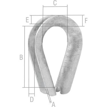 Imagem de Anilha/sapatilho Para Cabo de Aço, 3,18 mm - 1/8", Cartela com 2 Peças