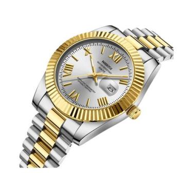 Imagem de Relógio De Pulso Masculino De Luxo À Prova d'Água Em Aço Quartz NIBOSI