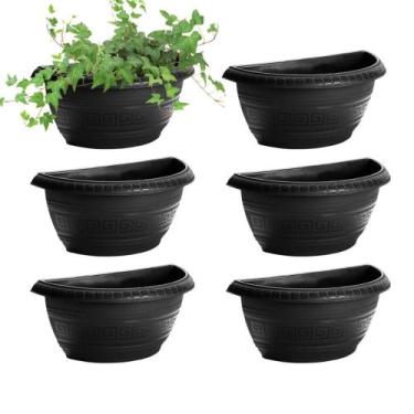 Imagem de Conjunto 6 Vasos Parede Meia Lua 3,3 Litros Horta Jardim Vertical - Pl