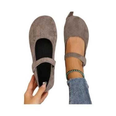 Imagem de Sapatos Casuais Femininos De Tamanho Grande Com Bico Redondo Estilo Ma