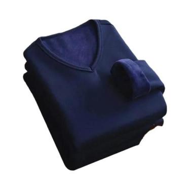 Imagem de Camiseta Térmica Masculina De Inverno Com Manga Longa, Forro De Veludo