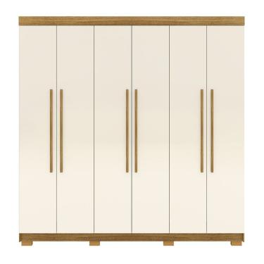 Imagem de Guarda Roupa Alto Norway 6 Portas de Bater 2 Gavetas MDP Nature-champagne Vila Rica
