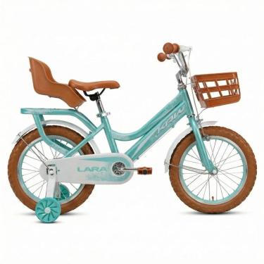 Imagem de Bicicleta KRW Aro 16 Infantil Aço Carbono Sem Marchas Freio com Rodinhas de Treino Lara Menina F16-Feminino