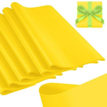 Imagem de Papel de seda Qilery 500 folhas 38x50cm Amarelo sem ácido