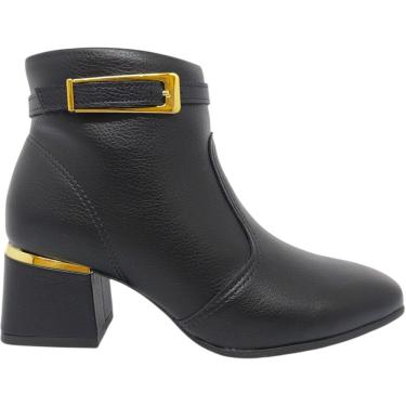Imagem de Bota Feminina Casual Dia a Dia Passeio Trabalho Festa Com Fivela Cano Baixo Salto Bloco Médio Ultra Conforto Modare 7082.207