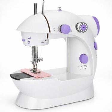 Imagem de Máquina de Costura Mini Portátil Elétrica Compacta com Pedal Fácil Uso