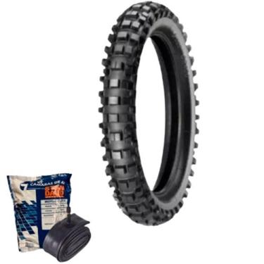 Imagem de Kit pneu moto vipal 110/100-18 (t) cr400 + camara mj 18 gulfair