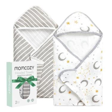 Imagem de Toalha de bebê com capuz Momcozy Starry Sky, pacote com 2, algodão 70x