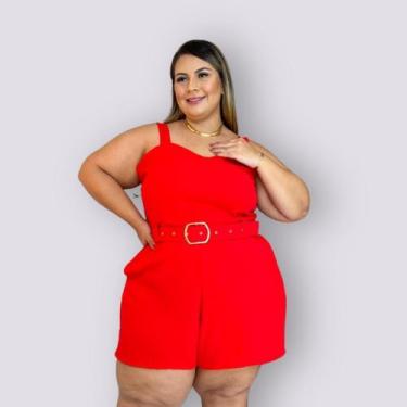 Imagem de Macaquinho PLus Size Feminino XG C Cinto Veste 52 ao 56 0557 - Bellucy