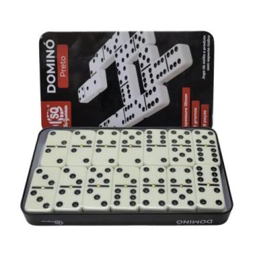 Imagem de Dominó Profissional De Estojo Lata 28 Peças 10mm Grande - SQ