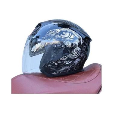 Imagem de Capacete De Motocicleta Unissex Retro Com Lentes Duplas Orz-600 Cobert