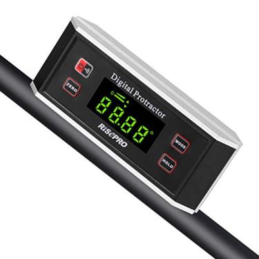 Imagem de Inclinômetro, Inclinômetro de Nível do Transferidor Digital RISEPRO V-Groove 0~360 graus com luz de fundo 82413B