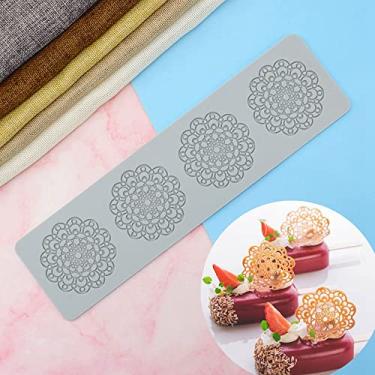 Imagem de Moldes de silicone, moldes de fondant de flores, decoração de bolo de chocolate de renda, enfeite de cupcake, para casamento, aniversário, Natal, Halloween (D_28 x 7,5 x 0,3 cm)