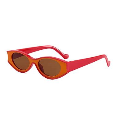 Imagem de Óculos de sol com armação oval de personalidade pequena, óculos de hip-hop feminino UV400 quadrado, 3, tamanho único