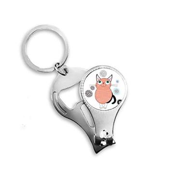 Imagem de Smile Animal Pink Cat Art Deco Presente Fashion Nail Nipper Chaveiro abridor de garrafa