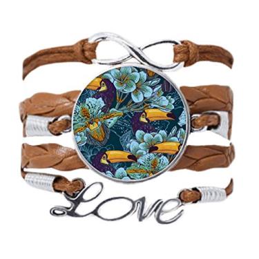 Imagem de DIYthinker Pulseira de orquídea com estampa contínua de animal com pingente de corda para presente