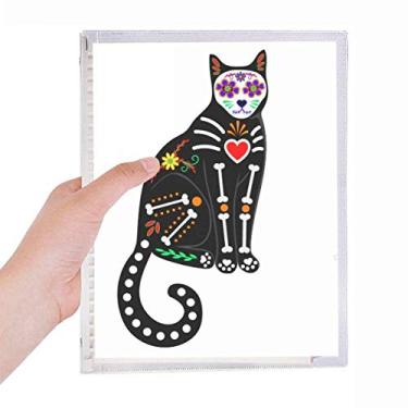 Imagem de Caderno de Planejamento Recarregável com Folhas Soltas Coração de Osso de Gato Negro Dia das Bruxas