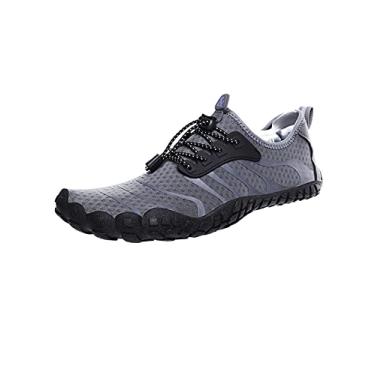 Imagem de Jueshanzj River Upstream Shoes Sapatos masculinos para uso ao ar livre Sapatos de praia femininos de cinco dedos, Cinza, 8.5