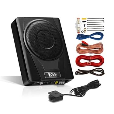 Imagem de BOSS Audio Systems BASS8K Kit de fiação de subwoofer e amplificador de carro alimentado por 20 cm – Potência máxima de 800 watts, sob o assento, perfil baixo, kit de fiação de calibre 8, para caixas