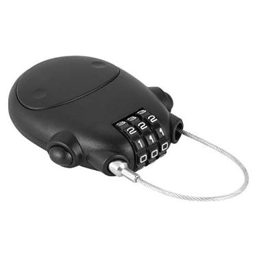Imagem de Cadeado de combinação de 3 dígitos com cabo de aço retrátil, trava de senha para bagagem de viagem, trava de bicicleta, defina sua própria combinação para carrinho de bebê, bagagem, mochila, armário, preto