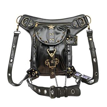 Imagem de Bolsa de cintura Steampunk, moderna, de couro gótico, ombro a ombro, bolsas mensageiro, coxa, perna, quadril, coldre, bolsa de viagem, caminhadas, esportivas, bolsas de corrente para mulheres e
