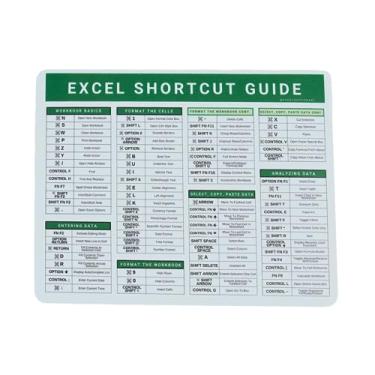 Imagem de Excel Dictionary Mouse pad para Mac à prova d'água para presente de escritório - 84 teclas de atalho com borracha antiderrapante, 23 x 18 cm, ideal para sistema operacional Mac