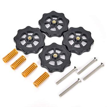 Imagem de BORDSTRACT 4PCS Kit de nivelación de cama caliente para impresora 3D, tuerca niveladora de giro manual de plástico M4, tornillo de resorte KOONOVO