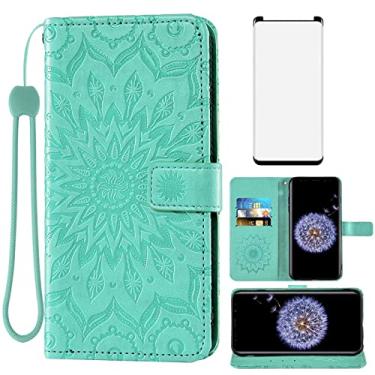 Imagem de Capa de telefone para Samsung Galaxy S9 Plus Capa carteira com protetor de tela de vidro temperado e capa flip de couro com suporte para cartão acessórios para celular Glaxay S9+ 9S 9+ S 9 9plus