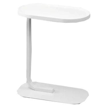 Imagem de Mesa lateral pequena, mesa C, estreita, redonda, sofá, sofá, mesa de jantar, para lanches, bebidas, mesa de destaque para sala de estar e quarto