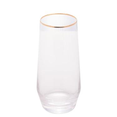 Imagem de WOLFF - Conjunto 2 Copos Altos de Vidro com Borda Dourada Lines 370ml