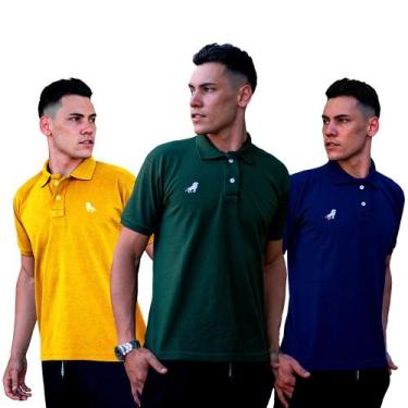 Imagem de 3 Camisas Polo As Melhores Camisetas É Aqui Na Estilo Rei, Azul, Marin
