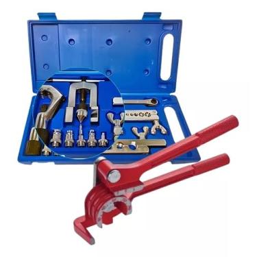 Imagem de Kit Flangeador com chave Catraca Cortador e Curvador de tubos
