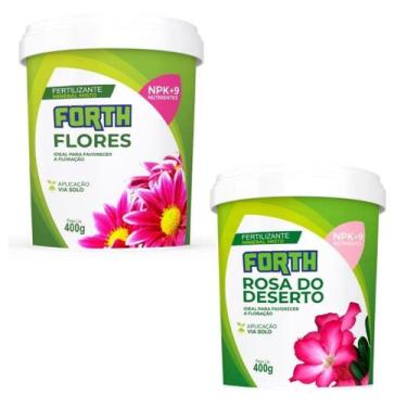 Imagem de Kit Forth Flores E Forth Rosa Do Deserto NPK+9 Fertilizantes Para Flor