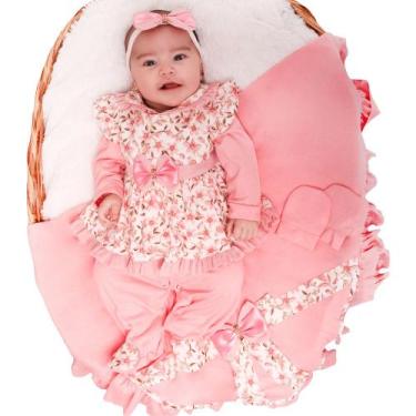 Imagem de Saída de Maternidade Menina Aconchego Amora Floral Rosê 05 Peças - Amo