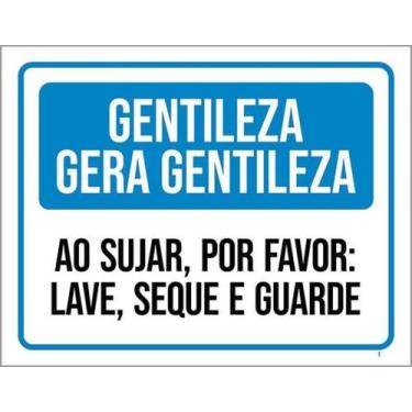 Imagem de Kit 5 Placas Sinalização - Gentileza Gera Gentileza Louça - Sinalizo