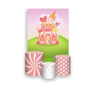 Imagem de Painel De Festa Vertical 1,50 x 2,20 + Trio De Capas Cilindro - Casinh