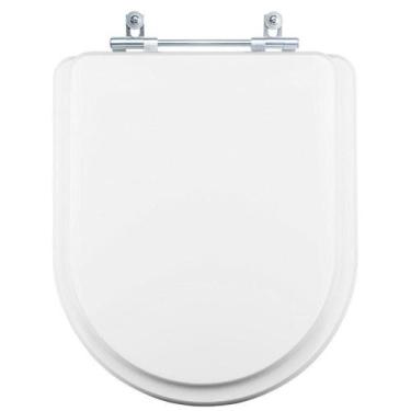 Imagem de Tampa Vaso Sanitário Madeira Laqueada Riviera Branco para bacia Celite
